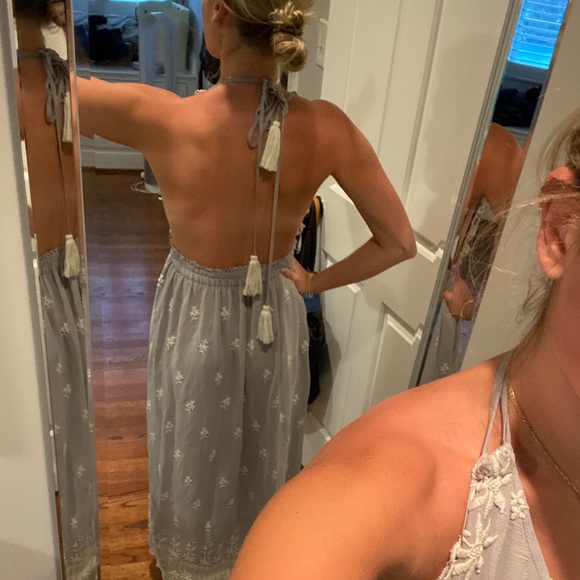 LoveShackFancy Maxi Halter Silk Dress - Picture 4 of 5